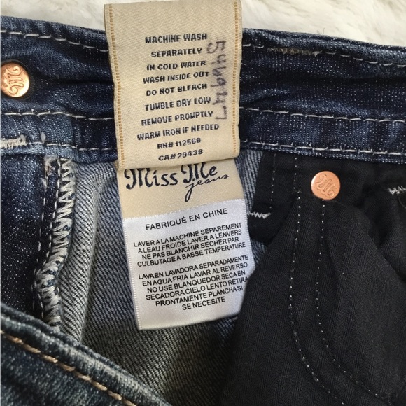 Miss Me Jeans Bootcut Embellished Crosses on Rear Pockets Low Rise Size 28 - Picture 10 of 11